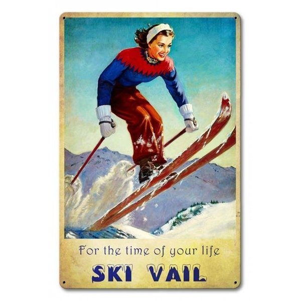 Keen 12 x 18 in. Ski Vail Time Of Life Metal Sign KE1128321